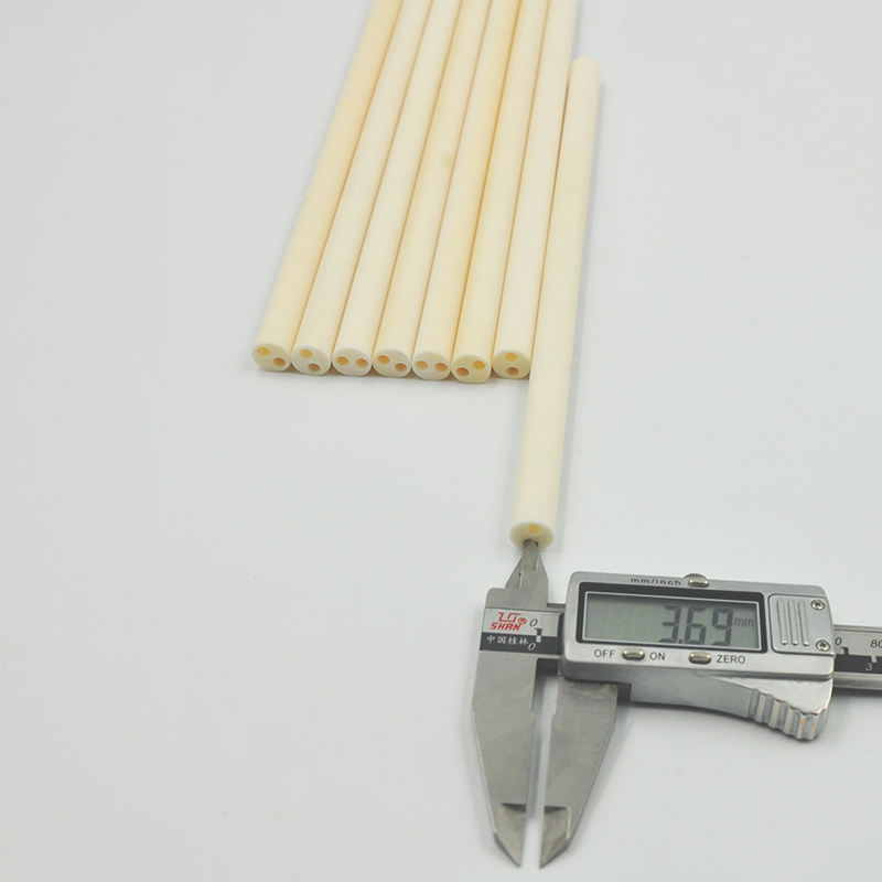 High Temperature 2 Holes Alumina Ceramic Insulating Core Ceramic Pipe Thermocouple Ceramic Tube