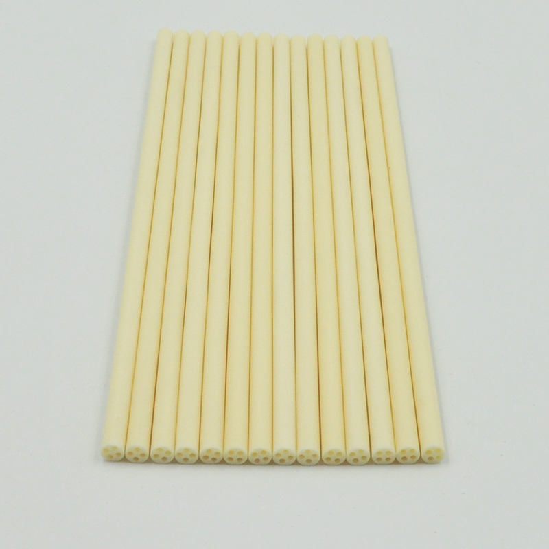 Industrial 4 Small Holes Ceramic Insulator Alumina Ceramic Tube Thermocouple Tube
