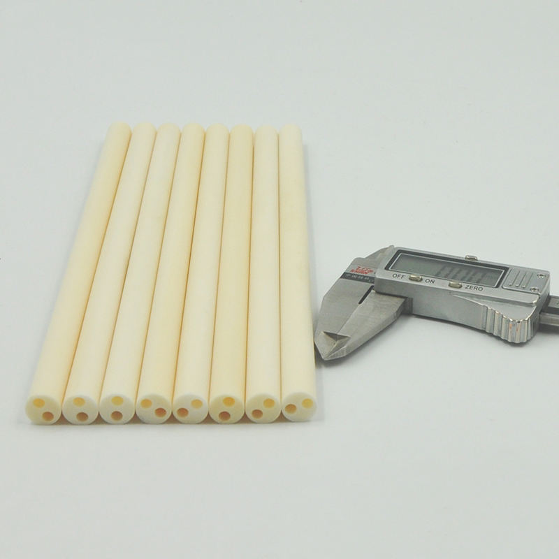High Temperature 2 Holes Alumina Ceramic Insulating Core Ceramic Pipe Thermocouple Ceramic Tube