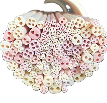 Industrial 4 Small Holes Ceramic Insulator Alumina Ceramic Tube Thermocouple Tube